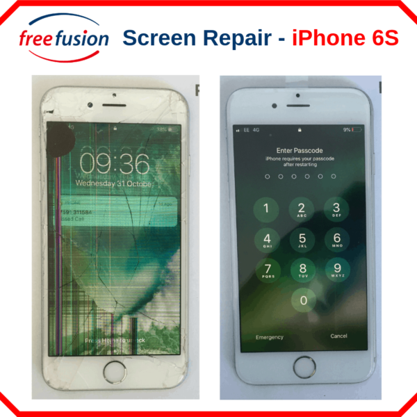 smashed iPhone 6s screen replacement