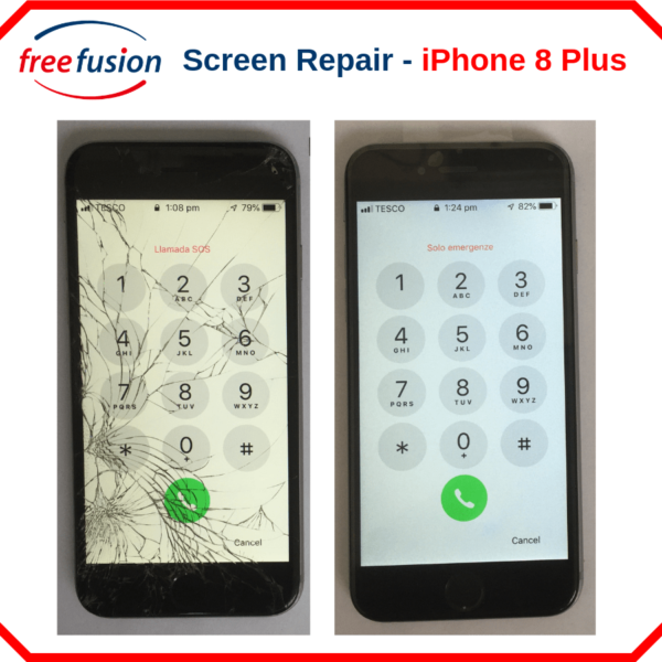 cracked iPhone 8 Plus screen repair